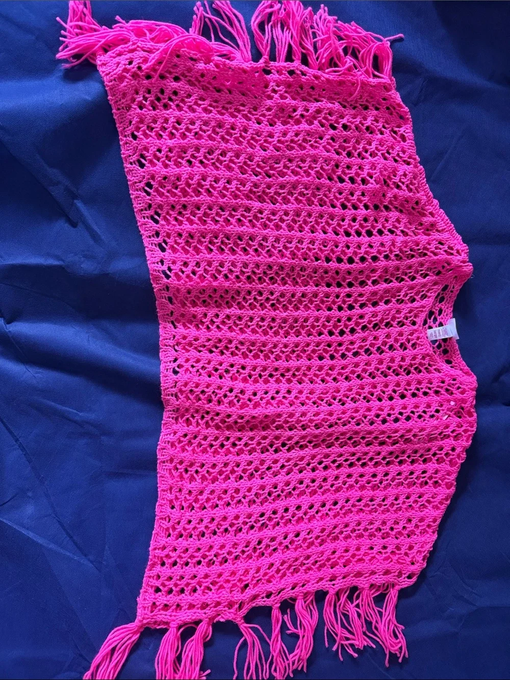 Justice Hot Pink Crochet Fringe Cover-Up